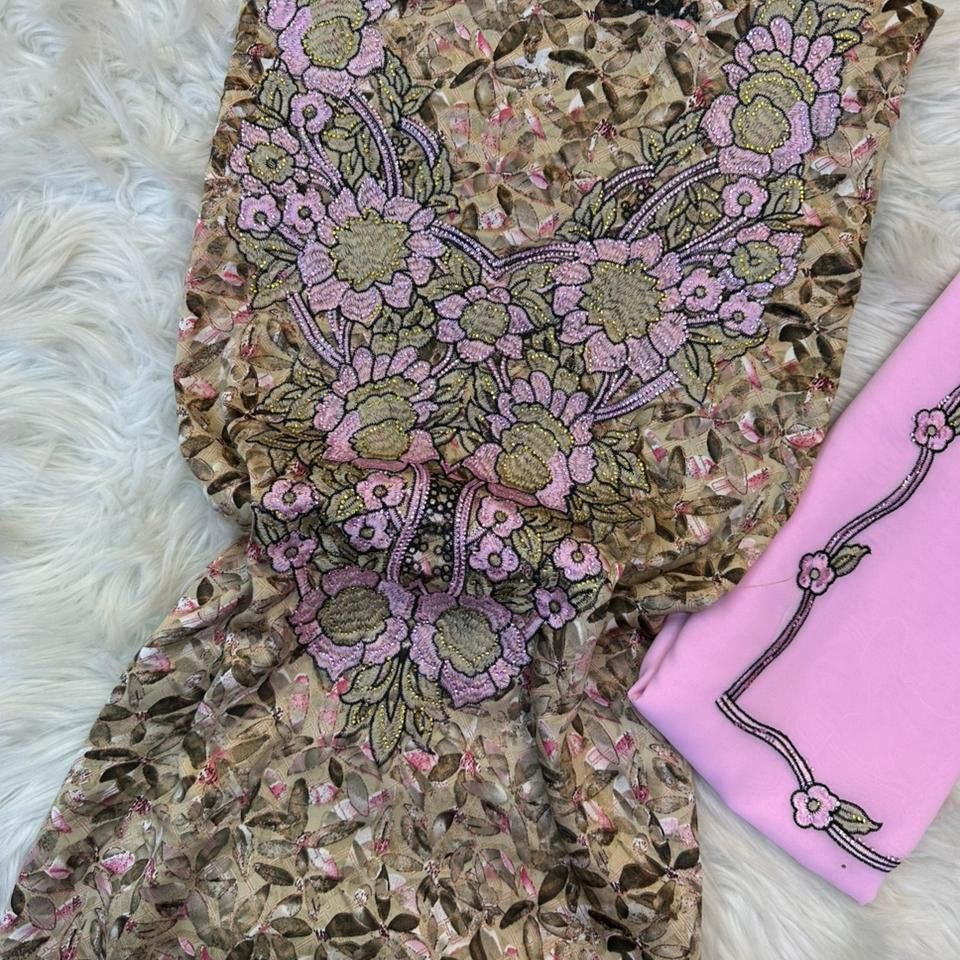 Gallery image for Silk mukhawwar embroidery with sheila served with stone Y-05